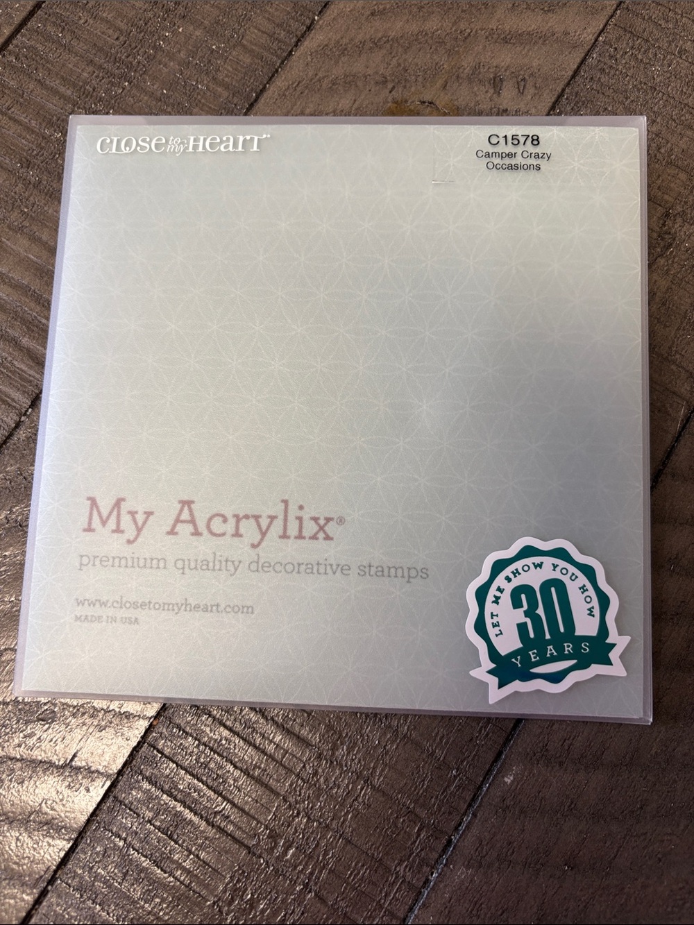 Close To My Heart My Acrylix Decorative Stamp Set CAMPER OCCASIONS
